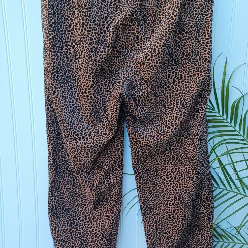 Anthropologie Kalea Corduroy Jogger Trouser Pants Size M Cheetah Brown Black - Picture 9 of 12